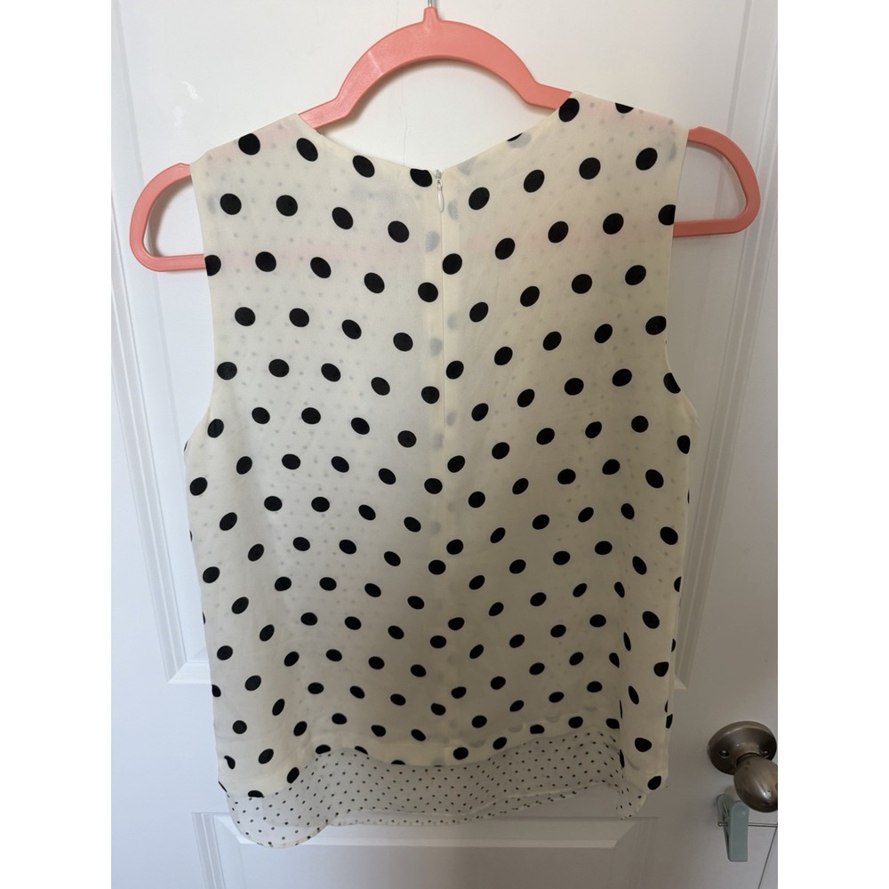 Olive & Rose Women's Sleeveless Top NWT Size Small Polka Dot Black White - Picture 3 of 6